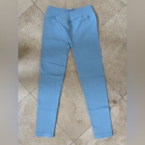 Bo+Tee Light Blue Ribbed Leggings